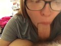Teen Gives Sloppy Blowjob For First Time! Dripping Load Into Mouth