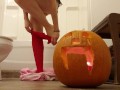 Happy Halloween! Dousing A Jack-o-Lantern Flame With My Piss