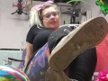 Busty SLT Shoe Strip w/ Black Legwarmers
