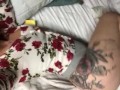Flirty tattooed redhead shows off ass and feet 