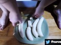 Squishing Banana Between Toes