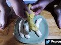 Squishing Banana Between Toes