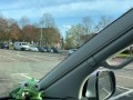 wild cock ride in the car in public parking under surveillance