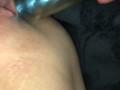 Vibrator in pussy and ass deep