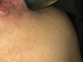 Vibrator in pussy and ass deep