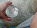 POV Hairy Pussy Pisses In A Glass Then Pee Tasting and Spitting