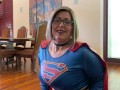 Supergirl Striptease and Facial