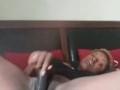 Luna fucks pussy hard with dildo