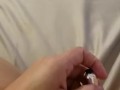 Slut wife cums hard with bullet vibrator watching another man Jack off 