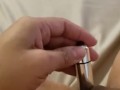 Slut wife cums hard with bullet vibrator watching another man Jack off 