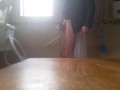 Very skinny slender  boy has a quick wank after coming home