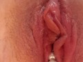 Pearls coming out from tight pussy 