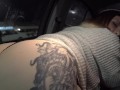 PUBLIC CAR SQUIRT DILDO RIDE ON DASHBOARD W LUVKIS 9.1 VIBRATING DILDO