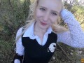 Beautiful schoolgirl fucked in the mouth and pussy on the way home from school