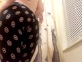Strip and Piss 10 -Nerdy tattooed girl strips and pees