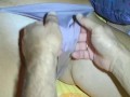 Man eat and puts finger at MILF pussy, then she has a real orgasm.