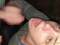 She sucks him off until Cum in Public Park After Dark lol