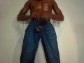 Hot guy jacks big black cock! 4 huge cumloads!