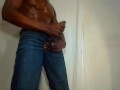 Hot guy jacks big black cock! 4 huge cumloads!