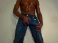 Hot guy jacks big black cock! 4 huge cumloads!