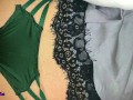 Woke up my Molly and Came on Her New Green Panties