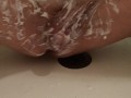Shaving HARD cock in the shower, Cock springs free !!!