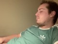 Tattooed man trying to get his dick up for hard masterbation big cumshot
