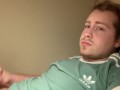 Tattooed man trying to get his dick up for hard masterbation big cumshot