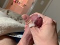 Tattooed man trying to get his dick up for hard masterbation big cumshot
