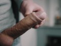 White uncut dick pulsating cum in 4K