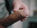 White uncut dick pulsating cum in 4K