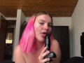Epic dildo blowjob / throatjob by thick white girl