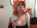 Foxgirl Slobbers on Candy Cane