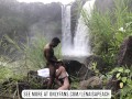 Passionate Outdoor Blowjob and Sneaky Sex in Hawaiian Waterfall Paradise