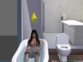pretty asian teen showering