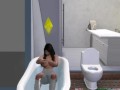 pretty asian teen showering