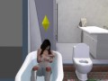 pretty asian teen showering