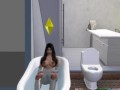 pretty asian teen showering