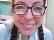 Pigtails and Pantyliner. Shower Drain Piss