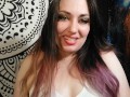 Chubby mom in crop top pees on her white socks
