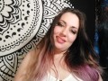 Chubby mom in crop top pees on her white socks
