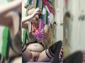 Petite Emo Girl Stretching Tiny Pussy With Huge Dildo