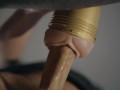 Hung boy fucking fleshlight in 4K. Big uncut white cock. Frog view. Cum.