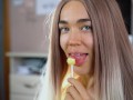CloseUp Sweet And Sensual Blowjob By Cute Girlfriend :-)