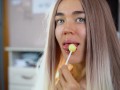 CloseUp Sweet And Sensual Blowjob By Cute Girlfriend :-)