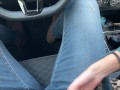 Extreme Blowjob behind wheel, fuck naughty girl in car at the gas station