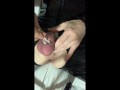 Slave tries desperately to cum in chastity