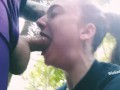Perfect sloppy Facefucking in wife's tight throat ORAL CREAMPIE 