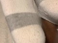 Ebony teen socks up close ASMR