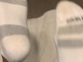 Ebony teen socks up close ASMR